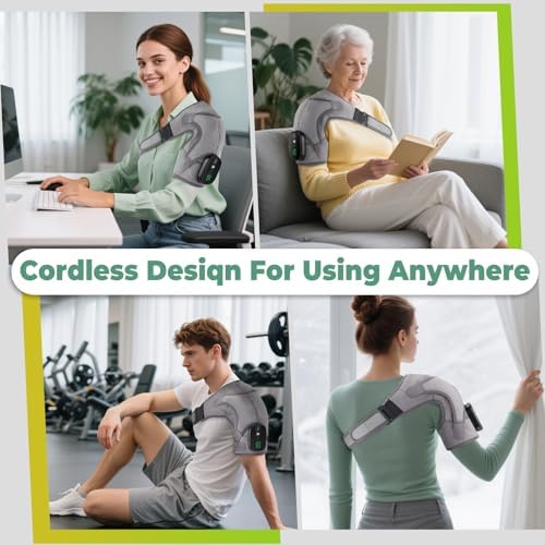 Cordless Shoulder Heating Pad, FSA Eligible Heated Shoulder Massager