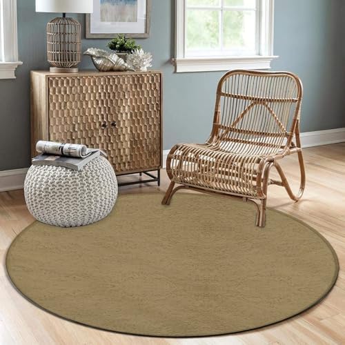 Large Round Area Rug Home Decor Modern Bathroom Rug Kitchen Office Circle Rug for Living Room Sofa Circle Cute Mat Brown, 24inch