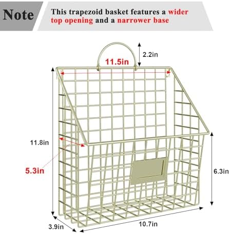 4 Packs Hanging Wall File Organizer with Hooks, Magazine Rack ,Mail Basket