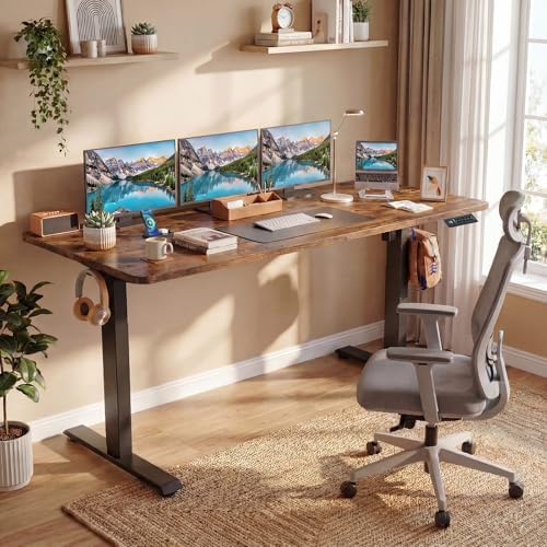 71'' × 28'' Height Adjustable Electric Standing Desk with Wheels