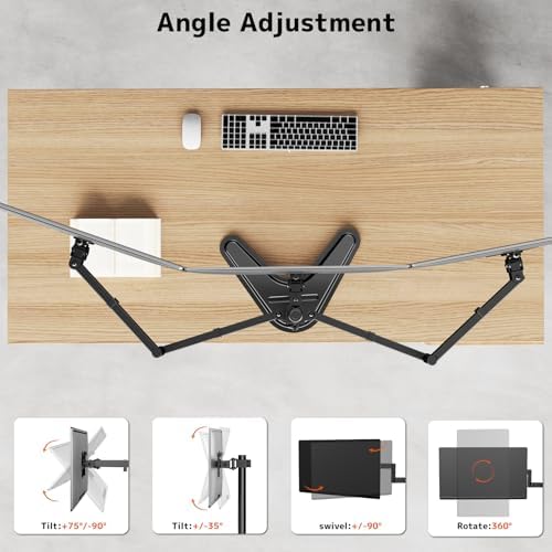 Triple Monitor Stand, Full Motion Arm Fits up to 27 inch
