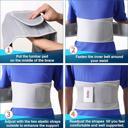 FEATOL Back Brace for Women & Men, Lower Back, Sciatica Pain Relief