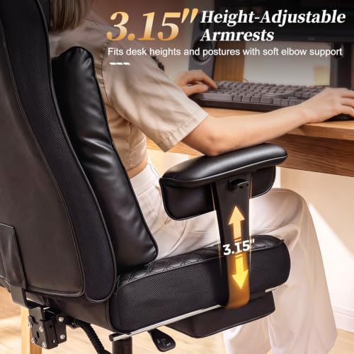 COMHOMA Big and Tall Gaming Chair with Footrest Ergonomic Office Chair