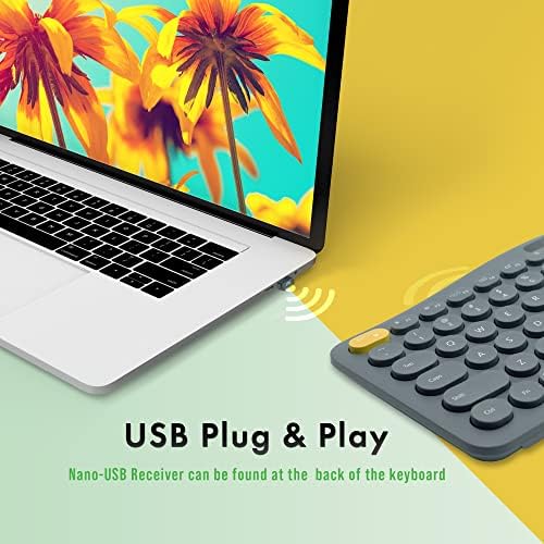 J-Tech Digital Wireless Ergonomic Split Keyboard w Display Screen Rechargeable Battery Removable Wrist Rest | Supports Multi-Device (2.4G+BT1+BT2) 12 Multimedia Keys Compatible with Windows/Mac/iPad