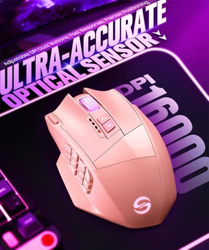 UtechSmart Venus Pro Wireless MMO Gaming Mouse 16,000 DPI Optical Sensor