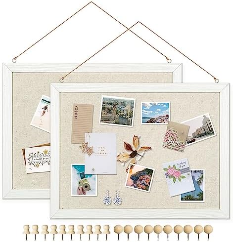 DOLLAR BOSS Double-Sided Bulletin Boards with Linen 16"x12" 2Pcs Cork Board