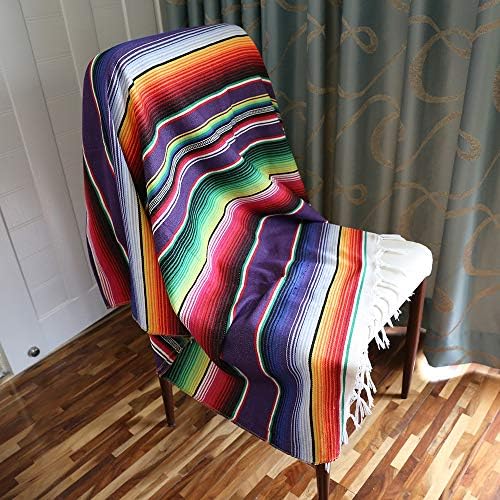 Xplanet 84 X 59 Inch Mexican Serape Blanket Bay Window Blanket, Mexican Tablecloth Serape Tatami Blanket Bed Blanket Table Cover Tapestry Blanket Picnic Mat for Mexican Party Wedding Decorations