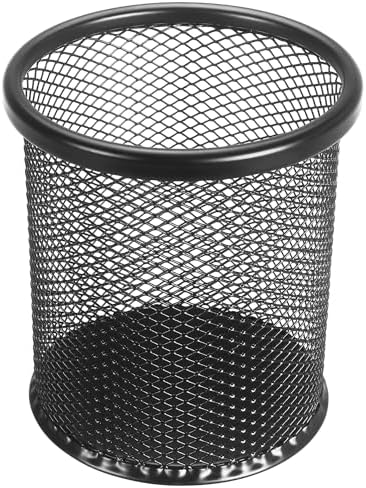 Tamaki Pen Holder Cup for Desk, Wire Mesh Pencil Cup Holder, Black