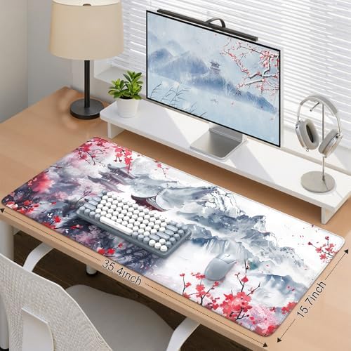 iCasso Desk Protector Mat Large Japanese Mouse Pad,Sakura