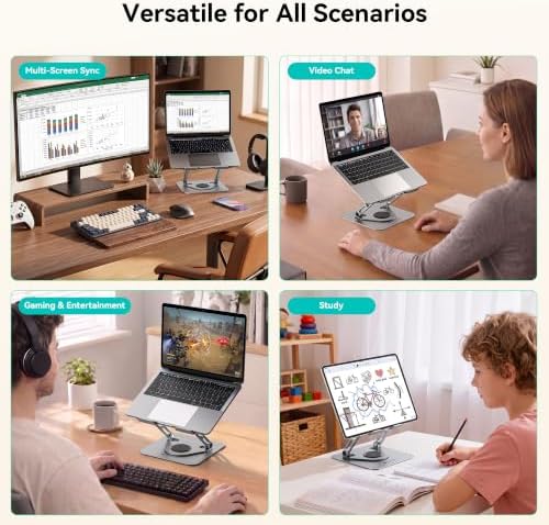 Yottamaster Adjustable Laptop Stand, 360° Rotating Aluminum Desk Stand