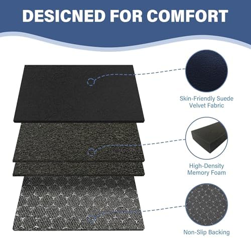 SPRING SEAON Wheelchair Armrest Covers, Soft Suede Memory Foam Pads, 1 Pair