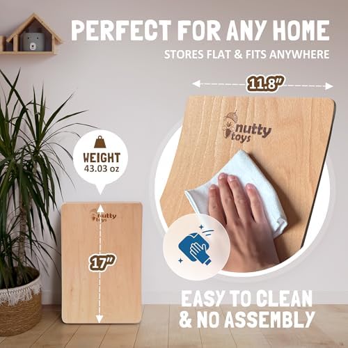 NUTTY TOYS Montessori Wooden Wobble Board for Kids & Adults -100% Natural Wood Balance Board, Waldorf Toddler Balancing Toy, Unique Boy Girl Open Ended Toy Best Valentines Day & Easter Gifts Idea 2026