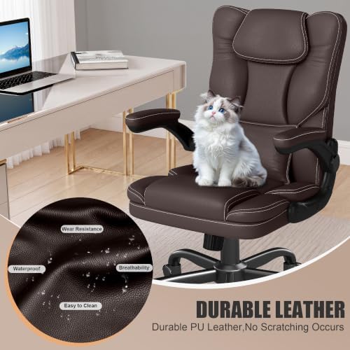 Executive Office Chair Flip Up Arms Lumbar Support Home Office Desk Chair