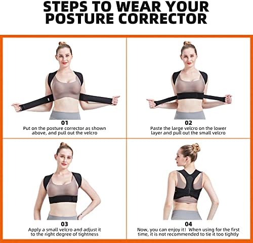 Posture Corrector for Women and Men Adjustable Upper Back Brace Breathable Back Posture Corrector for Clavicle Support and Providing Pain Relief from Neck, Shoulder, and Upper Back