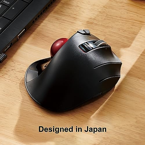 ELECOM EX-G Trackball Mouse, 2.4GHz USB Wireless, Ergonomic Design