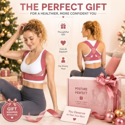 Back Brace Posture Corrector for Women, Adjustable Shoulder Support Strap, Invisible Back Straightener, Lightweight Breathable Posture Support for Daily Comfort, Office and Home Use, Large