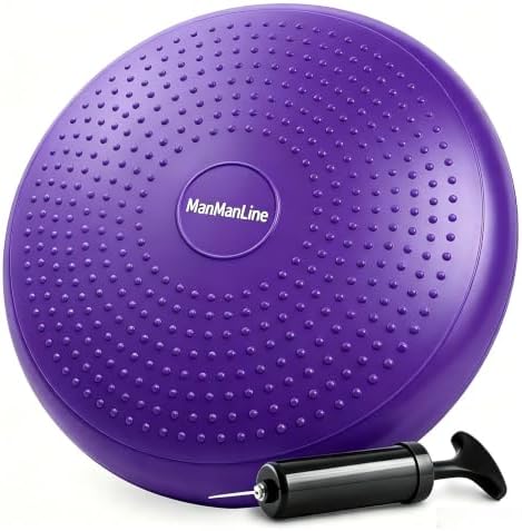 Wobble Cushion Balance Disc, Extra Thick Sensory Pad for Kids & Adults, Flexible Seating Core Strength Trainer for Posture Correction, Desk, Yoga & Stability Workout with Pump