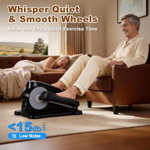Under Desk Elliptical 12 Gear Adjustable Leg Exerciser for Seniors