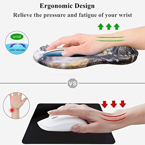 Mouse Pad with Wrist Support, Non Slip Mousepad Wrist Rest for Office, Computer, Laptop & Mac-Comfortable & Lightweight Ergonomic Support Mouse Mat(Succulents -Wrist)