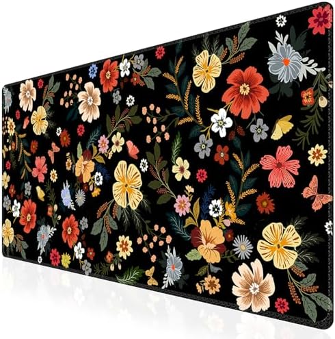 iCasso Desk Matt for Desktop, Cute Desk Pad Mat,Large Mouse Pad,Floral
