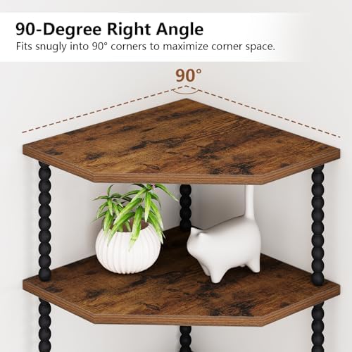 YINMIT Corner Shelf Stand, Standing Corner Display Shelf, 3 Tier