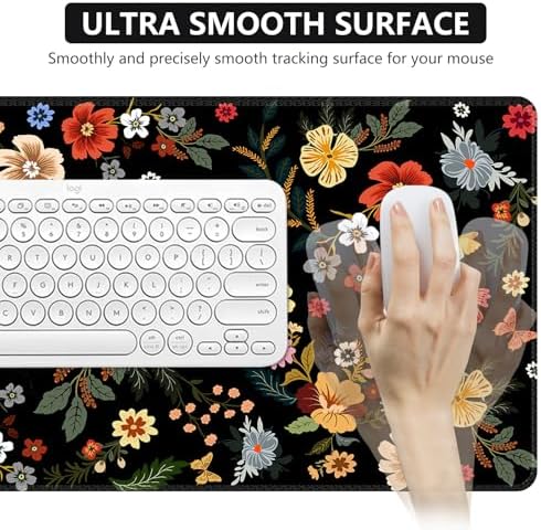 iCasso Desk Matt for Desktop, Cute Desk Pad Mat,Large Mouse Pad,Floral