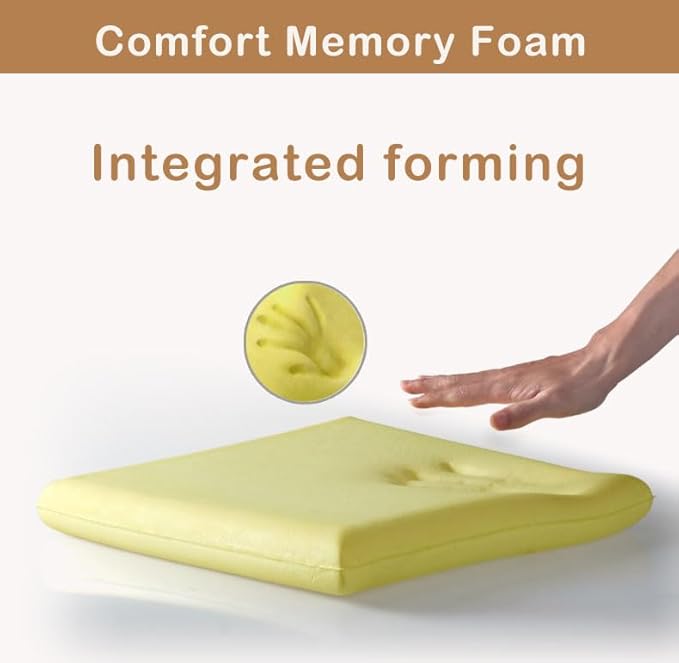 Augld Square Chair Seat Cushion Memory Foam Chair Cushion for Kitchen, Dining,Office or Car 18x18 in Coffee