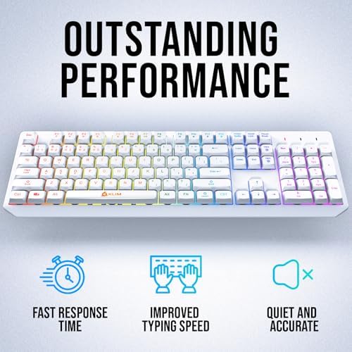 KLIM Wireless Gaming Keyboard RGB - Rechargeable Water-Resistant Backlit