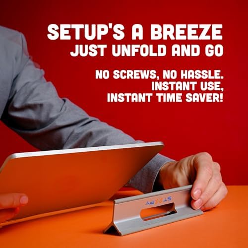 Steepy Portable Laptop Stand for Desk – Adjustable Height, & Portable Laptop Holder – Ergonomic Computer Stand for Cooling & Comfort – Slip-Proof, Sturdy Design – Universal Fit for 13-17 Inch Devices