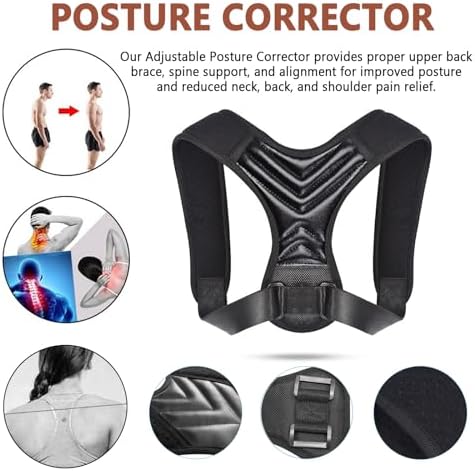 Posture Corrector for Women, Back Straightener for Men, Upper Back Support Brace, Adjustable Shoulder Corrector for Improving Back and Neck Posture Relief Pain