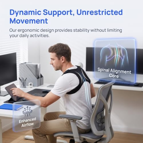 Garneck Adjustable Back Posture Brace Dual Shoulder Straps