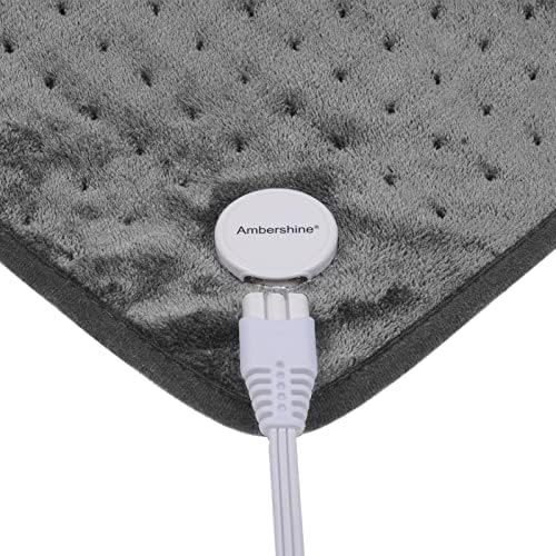 Ruqiji 17''x33'' XXXL King Size Heating Pad with 6 Temperature Settings, Flannel Electric Heating Pad/Pain Relief for Back/Neck/Shoulders/Abdomen/Legs(Gray)