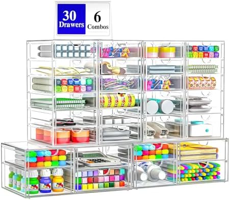 ARSTPEOE 30-Drawer Acrylic Storage & Makeup Organizer for Desk, Bath