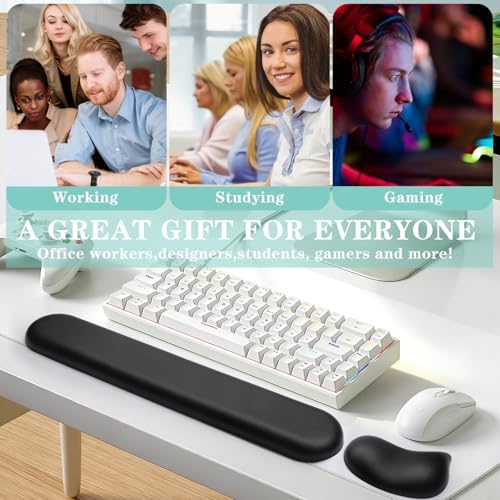 Ergonomic Wrist Rest for Computer Keyboard and Mouse Set with Wrist Support