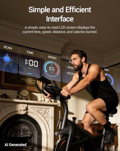CURSOR Exercise Bike, Magnetic Friction Stationary Bikes for Home with APP