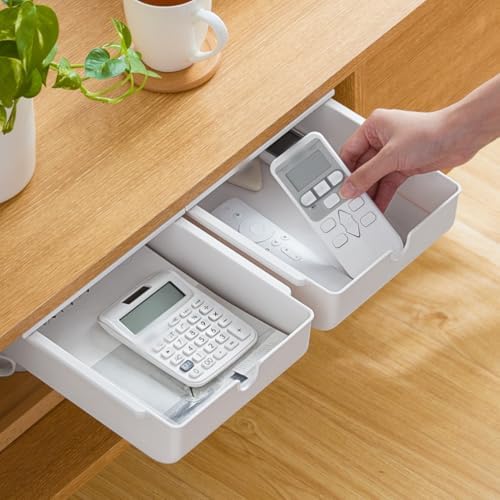 FRETONBA Under Desk Drawer for Stationery, Adhesive Slide Out, Medium