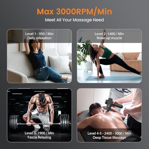 Mebak 3 Massage Gun Deep Tissue, Muscle Massager for Athletes Pain Relief