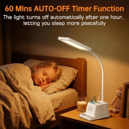cozoo LED Desk Lamps for Home Office with Storage,15W Fast Wireless Charger