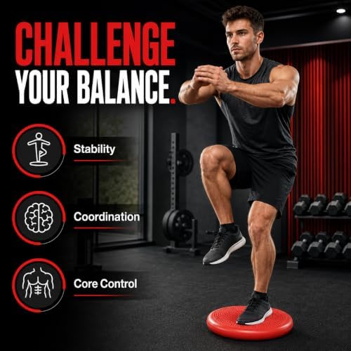 Hanstuten Wobble Seat Cushion Balance Disc - Rubber Wiggle Seat for Active Sitting, Office Desk Chair, and Core Strength Training