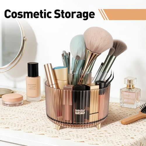 360 Rotating Pen Pencil Holder for Desk, Pen Organizer with 5 Slots
