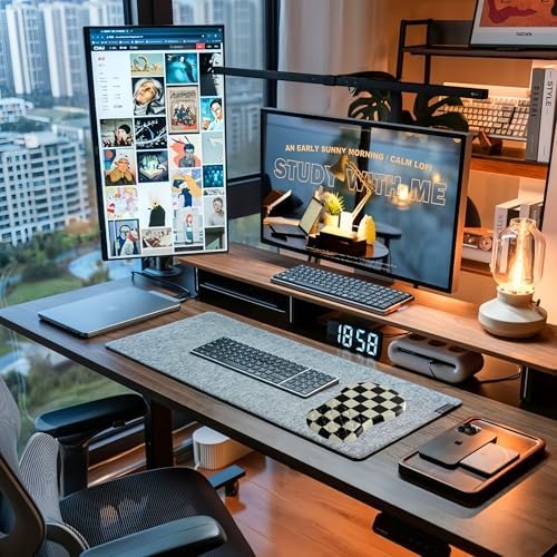 Ergonomic Mouse Pad Wrist Support,Black&White Wrist Rest Mousepad for Carpal Tunnel Pain Relief with Integrated Memory Foam Slope Massage Design
