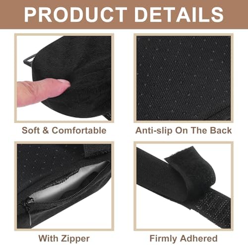 uxcell Memory Foam Chair Armrest Pads,4 Pair Office Chair Arm Cover(Black)