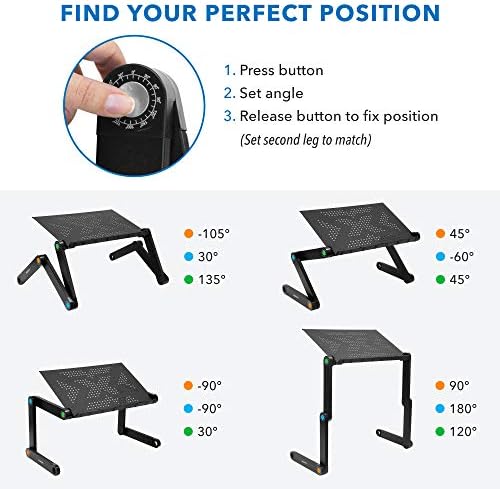 Mount-It! Adjustable Keyboard & Laptop Stand for Bed, Couch, Floor