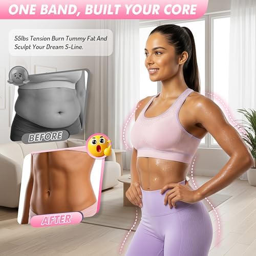 Pedal Resistance Band with Handle | Upgraded 55LBS Exercise Resistance Bands for Core, Abs, Legs, Glutes, Arms, Strength, Physical Therapy, Pilates, Sit Up Workout Equipment for Women Home Gym