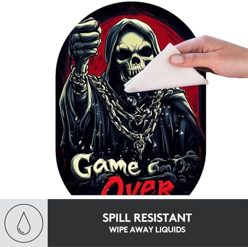 Small Mouse pad, Portable, Waterproof Non-Slip Rubber Bottom, Suitable for Wireless Mouse, Laptop Keyboard Tray for Both Men and Women, Office Travel 7.1x10.6in，Cool Skull