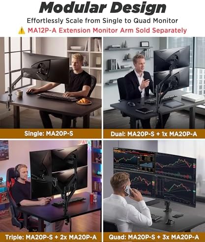 ULTRARM Extra-Tall Heavy-Duty Monitor Arm Mount for 40" Ultrawide Monitors