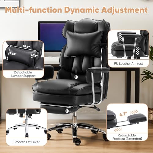 Sweetcrispy Executive Home Office Chair, Ergonomic Desk Chair