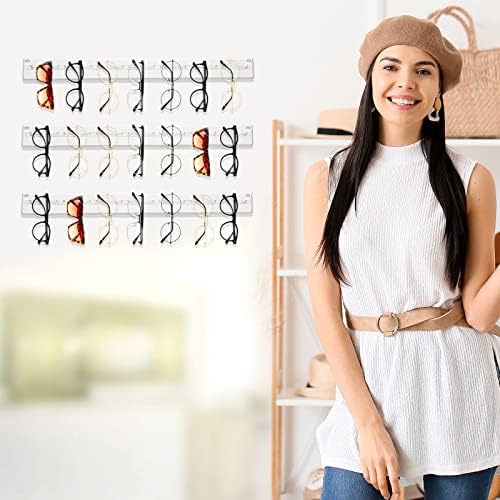 Chunful 5 Pack Acrylic Sunglasses Organizer Storage Sunglasses Holder Organizer Wall