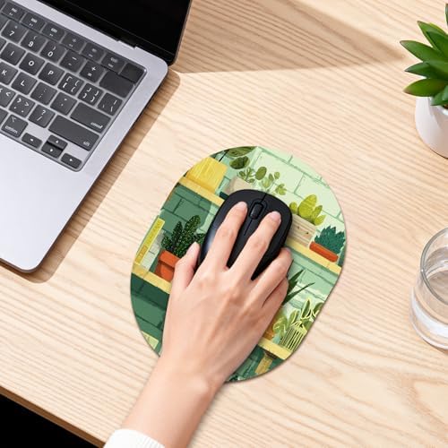 Oval Mouse Pad 6x8in Non-Slip for Laptop,Cute Cat