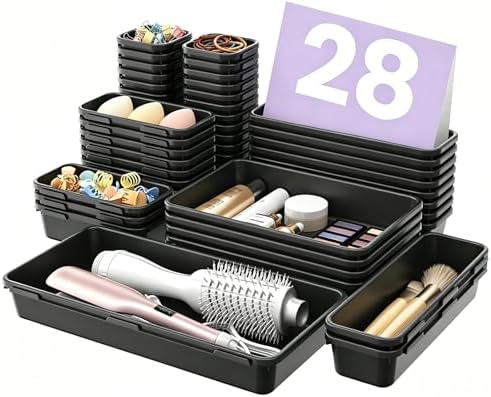 A-LuGei 【Military Grade】 Drawer Organizer for Vanity Bathroom Makeup Desk